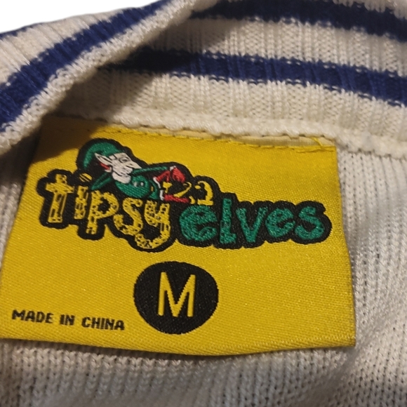 Tipsy Elves Snowman  Blue White  Naughty Ugly Christmas Sweater SZ Med - Picture 4 of 8